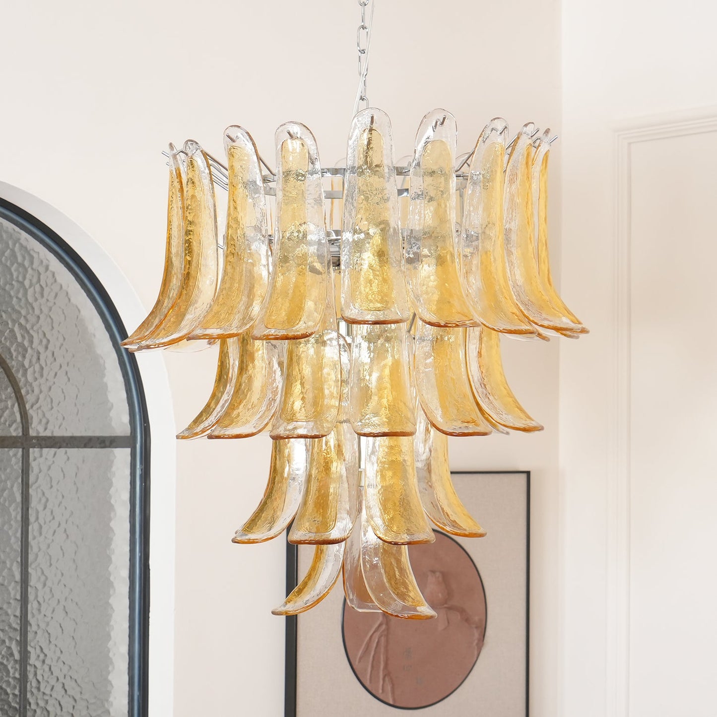 Tiered Petal Glass Chandelier