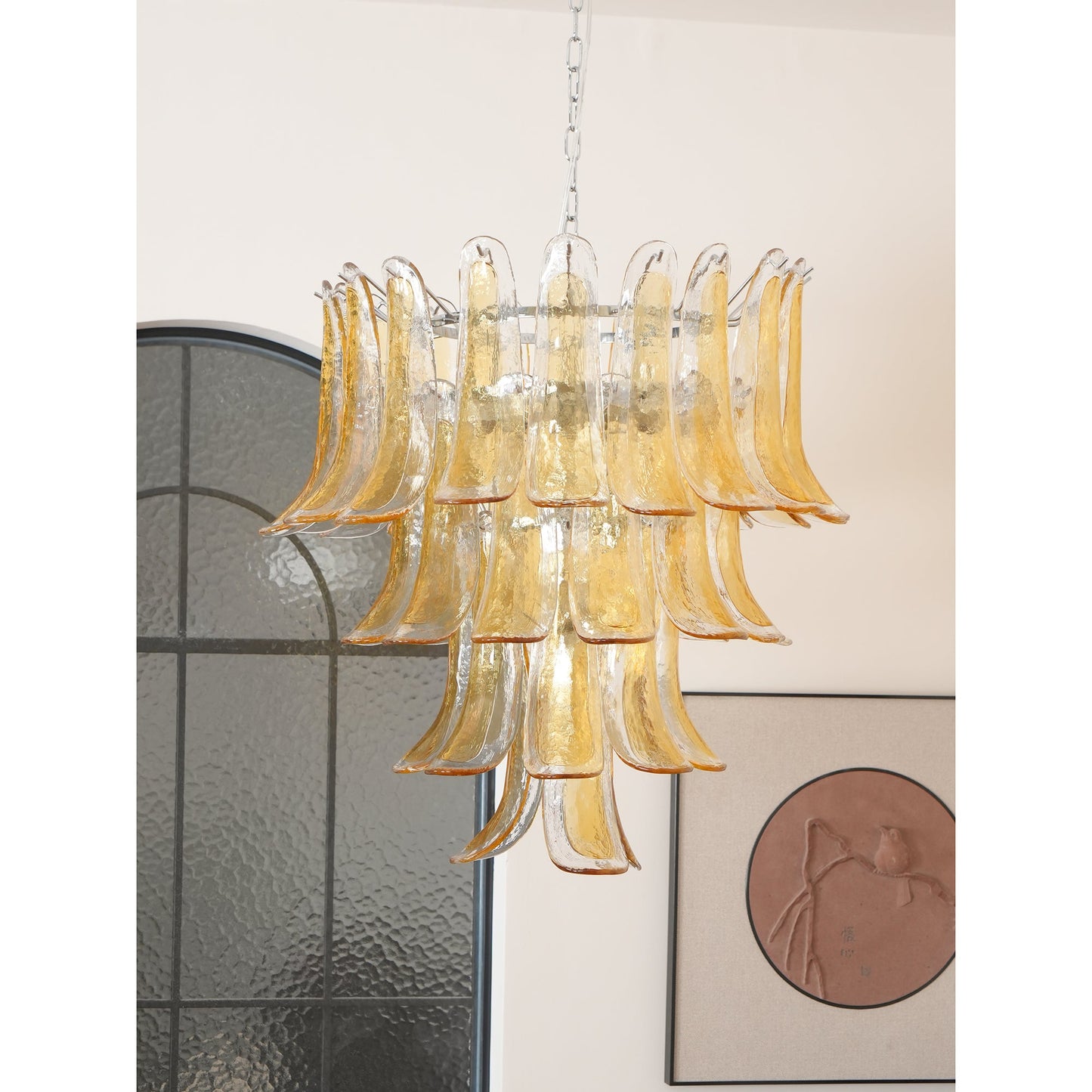 Tiered Petal Glass Chandelier