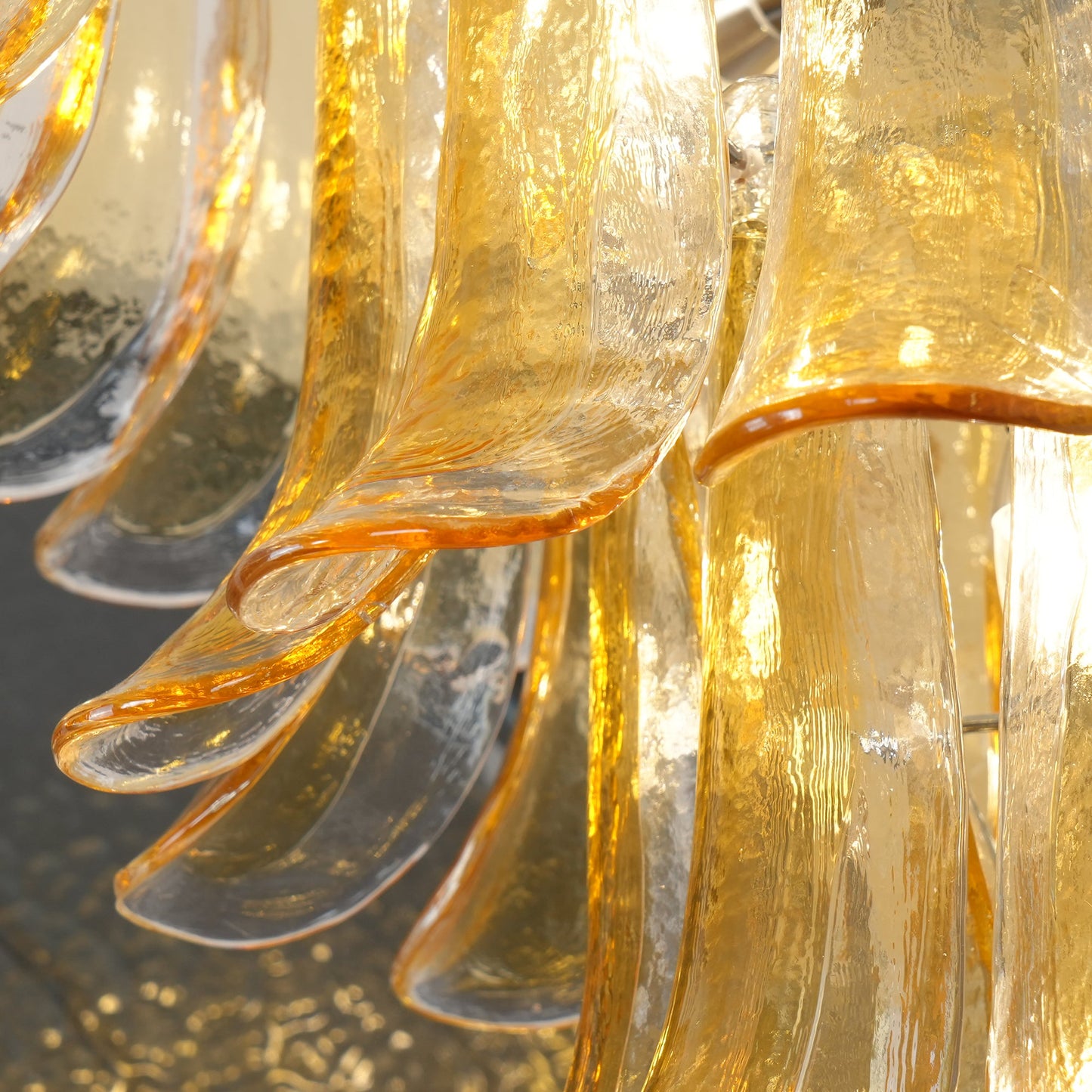 Tiered Petal Glass Chandelier