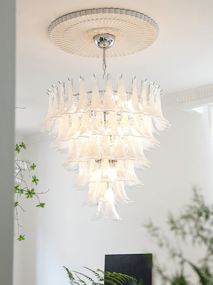 Tiered Petal Glass Chandelier