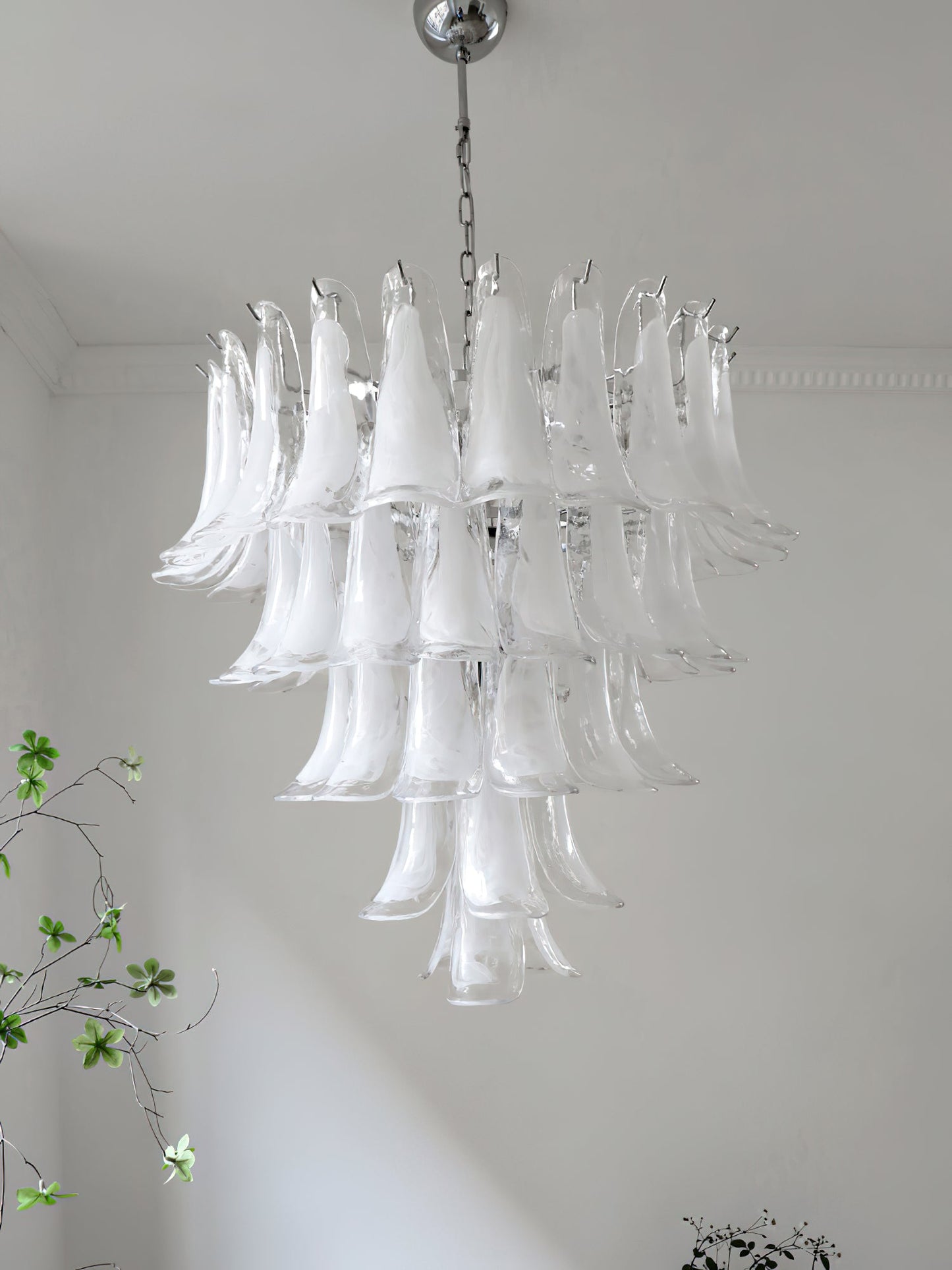 Tiered Petal Glass Chandelier