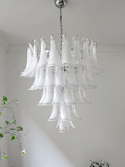 Tiered Petal Glass Chandelier
