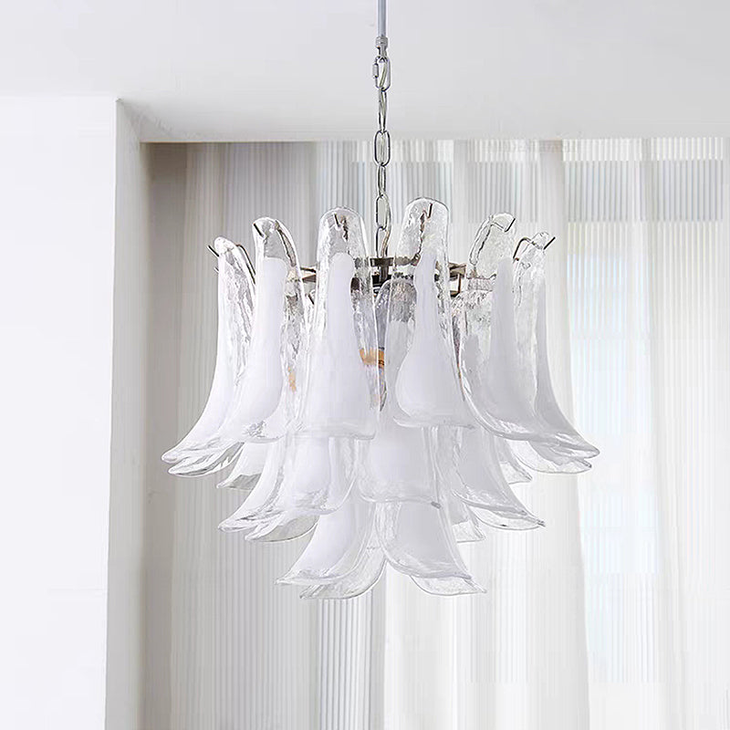 Tiered Petal Glass Chandelier
