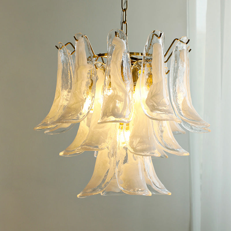 Tiered Petal Glass Chandelier