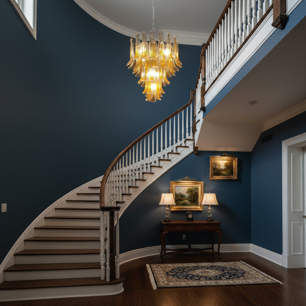 Tiered Petal Glass Chandelier
