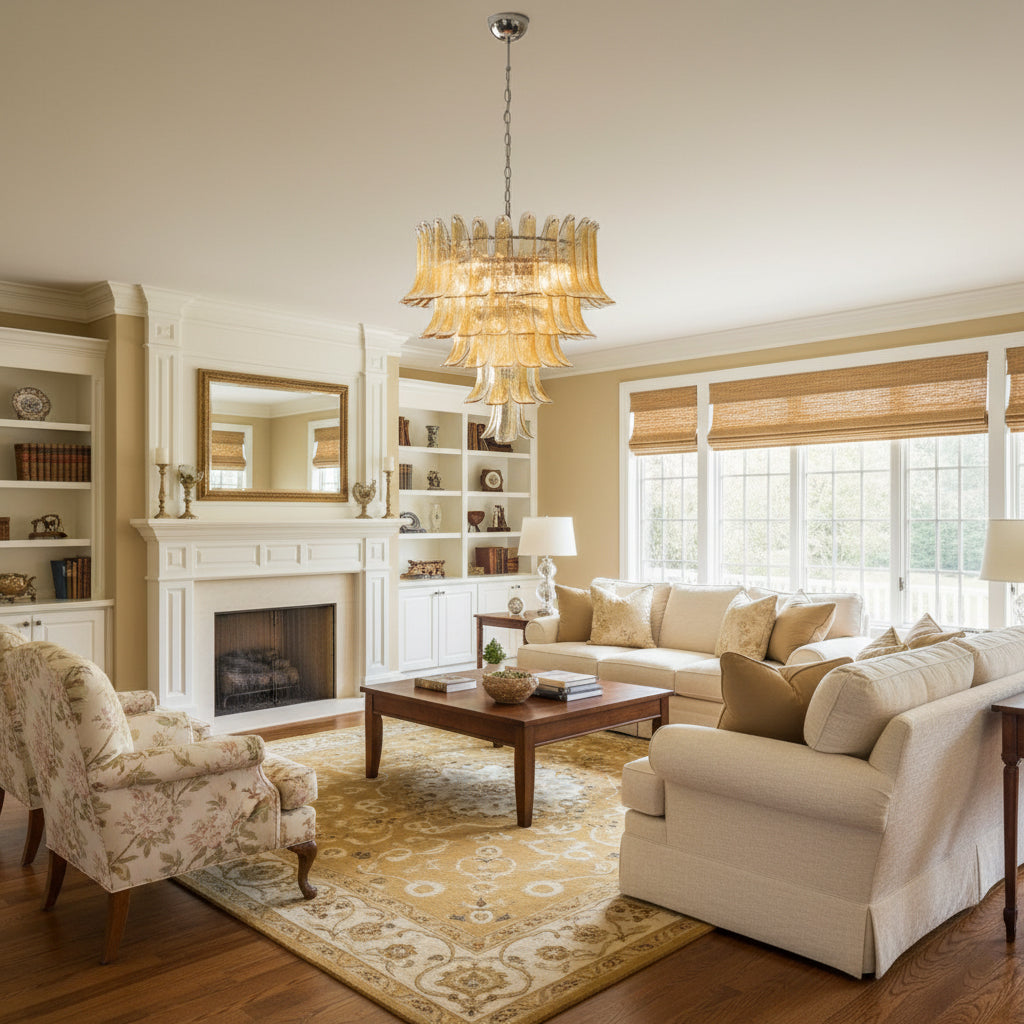 Tiered Petal Glass Chandelier