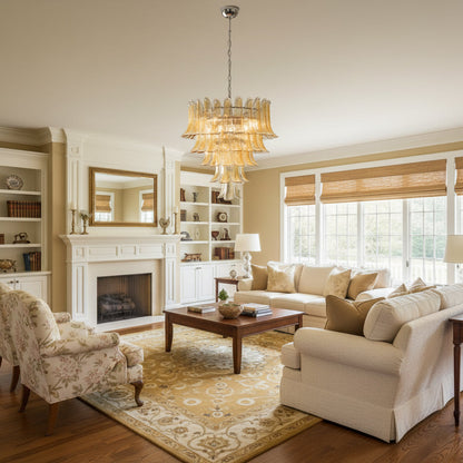 Tiered Petal Glass Chandelier