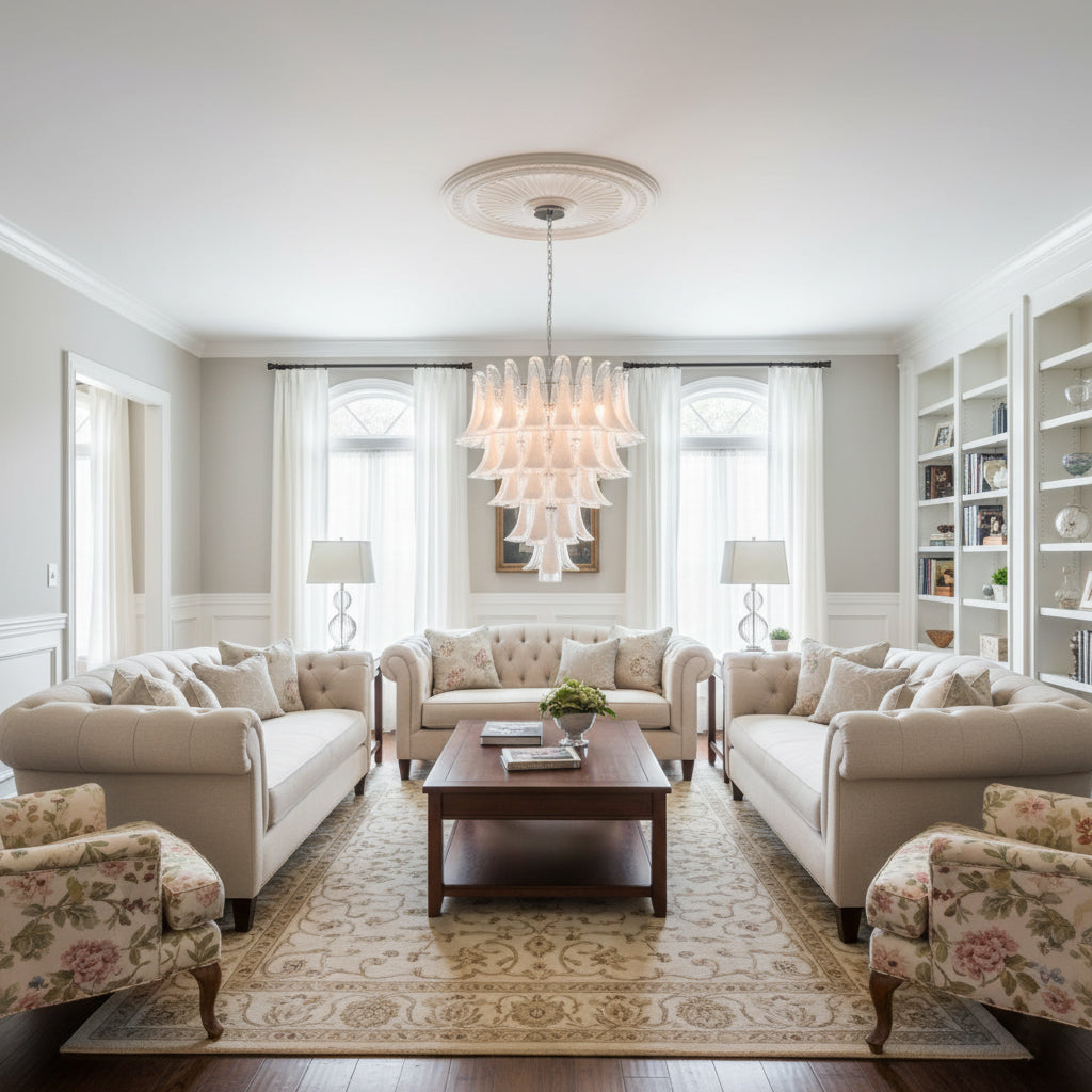 Tiered Petal Glass Chandelier