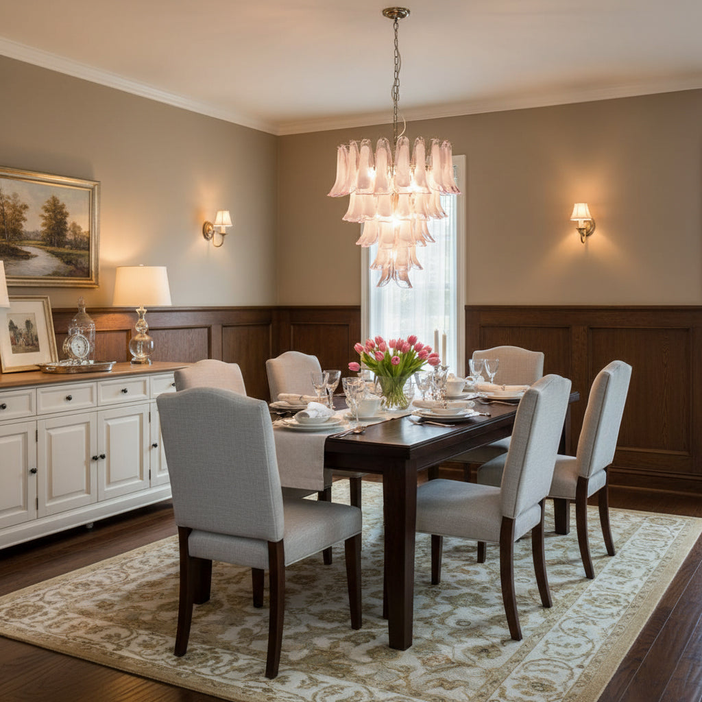 Tiered Petal Glass Chandelier