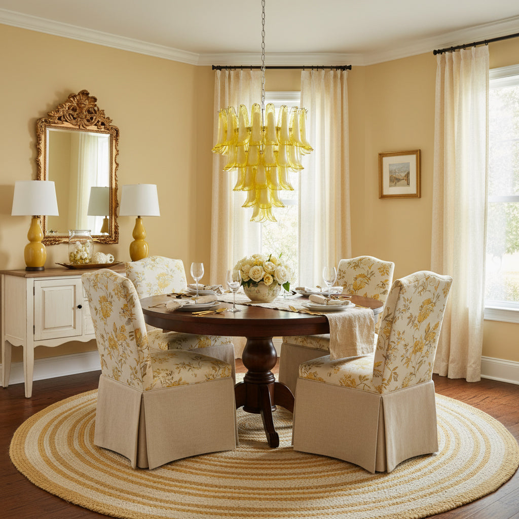 Tiered Petal Glass Chandelier