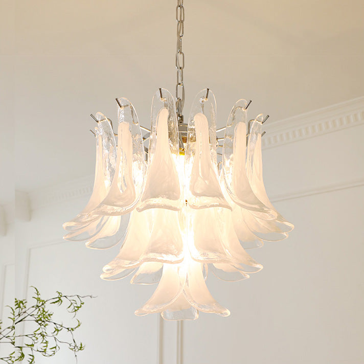 Tiered Petal Glass Chandelier