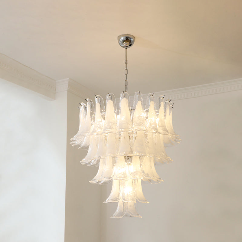 Tiered Petal Glass Chandelier