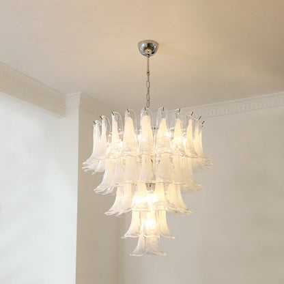 Tiered Petal Glass Chandelier
