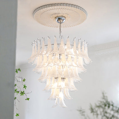 Tiered Petal Glass Chandelier
