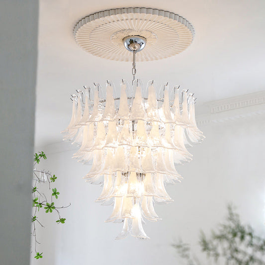 Tiered Petal Glass Chandelier