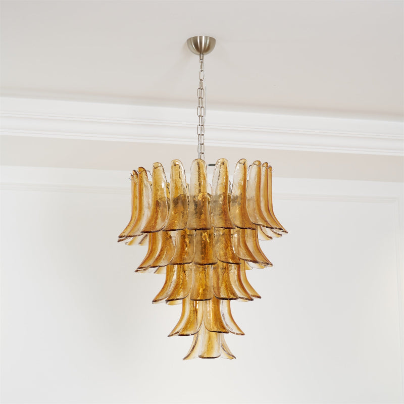 Tiered Petal Glass Chandelier