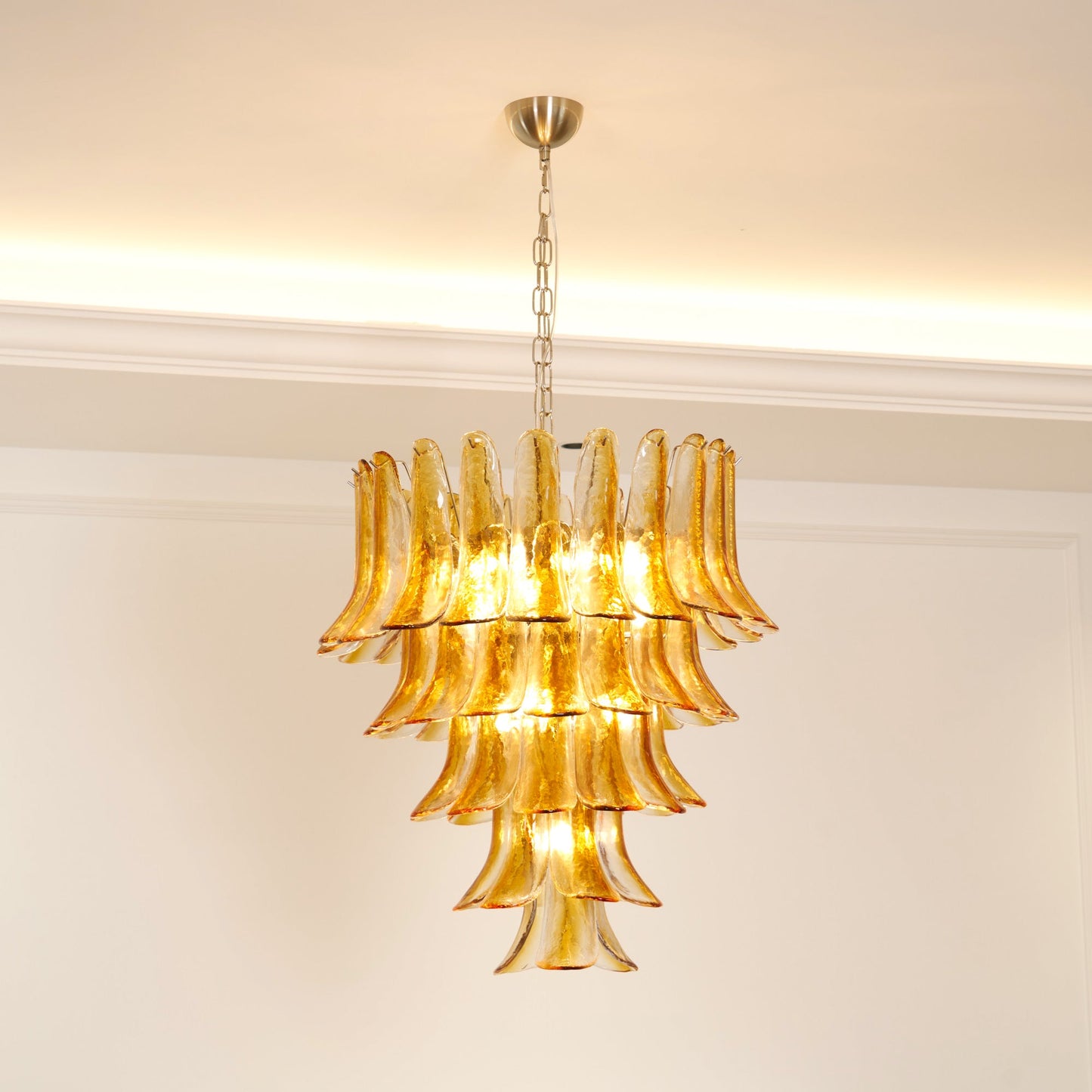 Tiered Petal Glass Chandelier