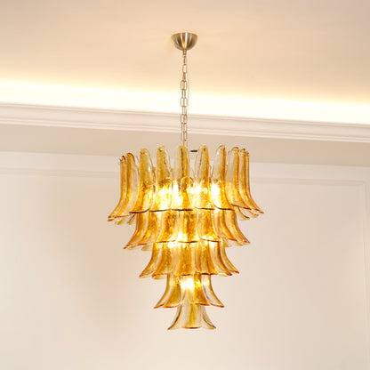 Tiered Petal Glass Chandelier