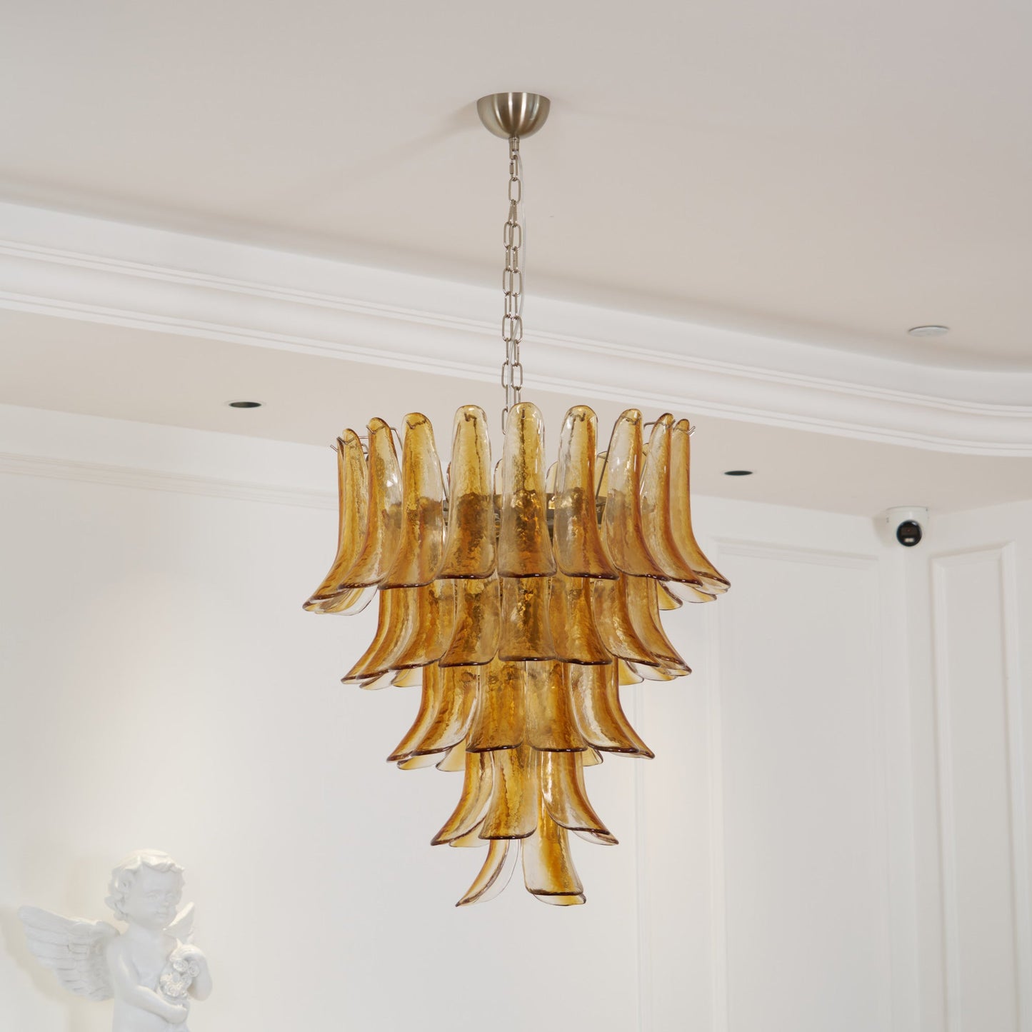 Tiered Petal Glass Chandelier