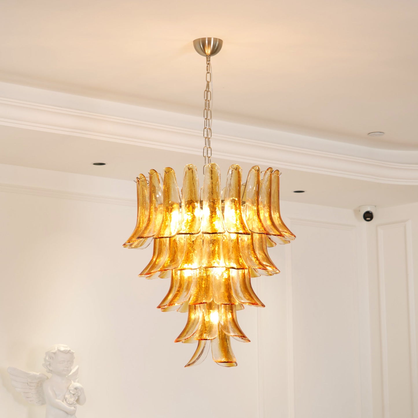 Tiered Petal Glass Chandelier