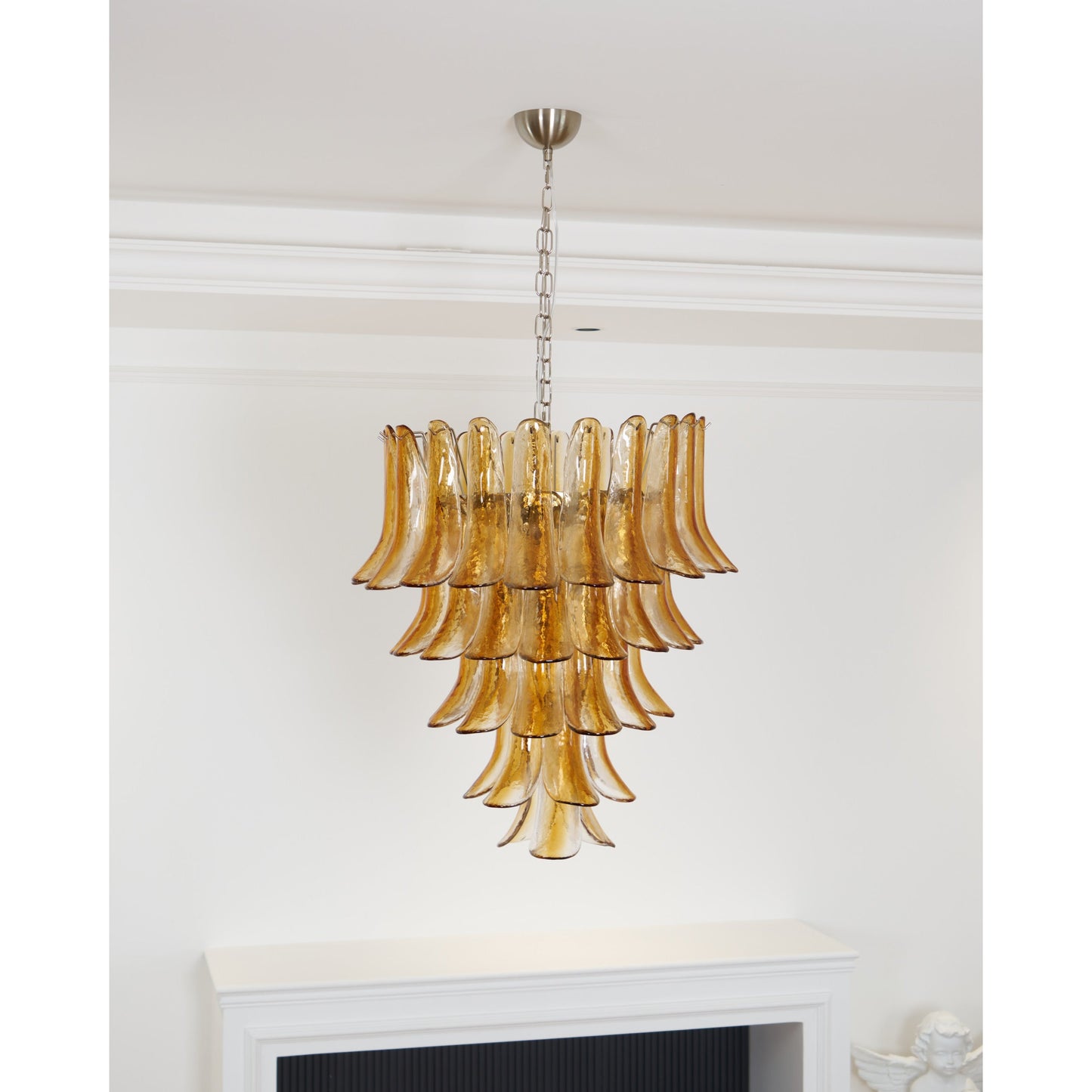 Tiered Petal Glass Chandelier