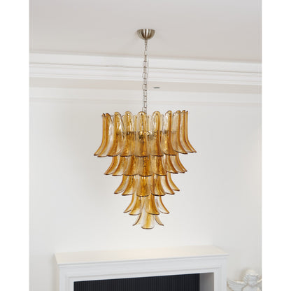 Tiered Petal Glass Chandelier