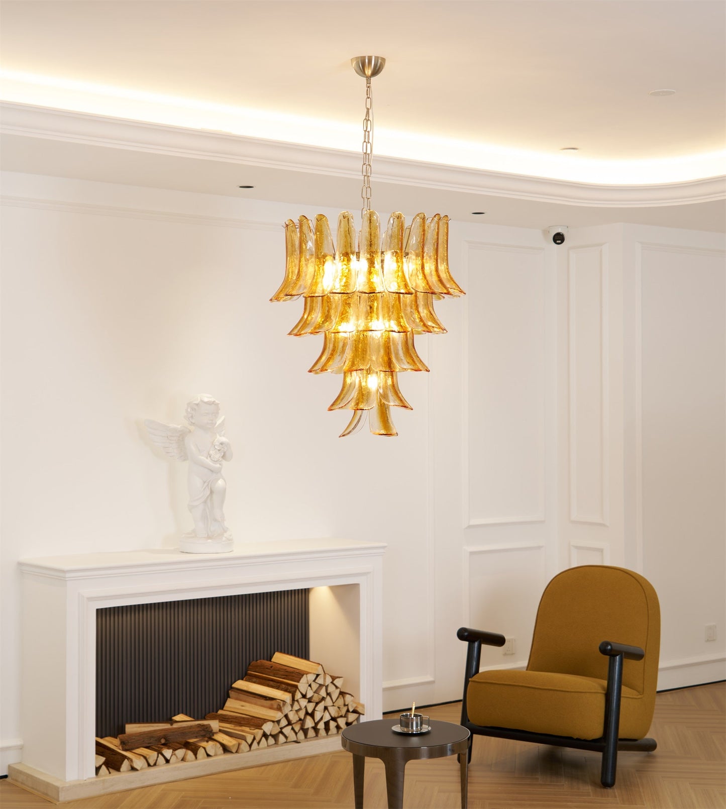 Tiered Petal Glass Chandelier