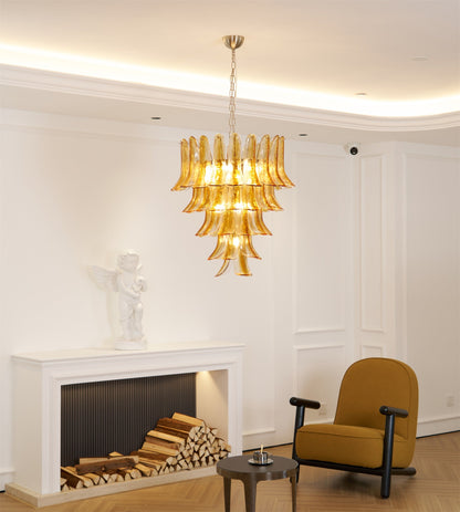Tiered Petal Glass Chandelier