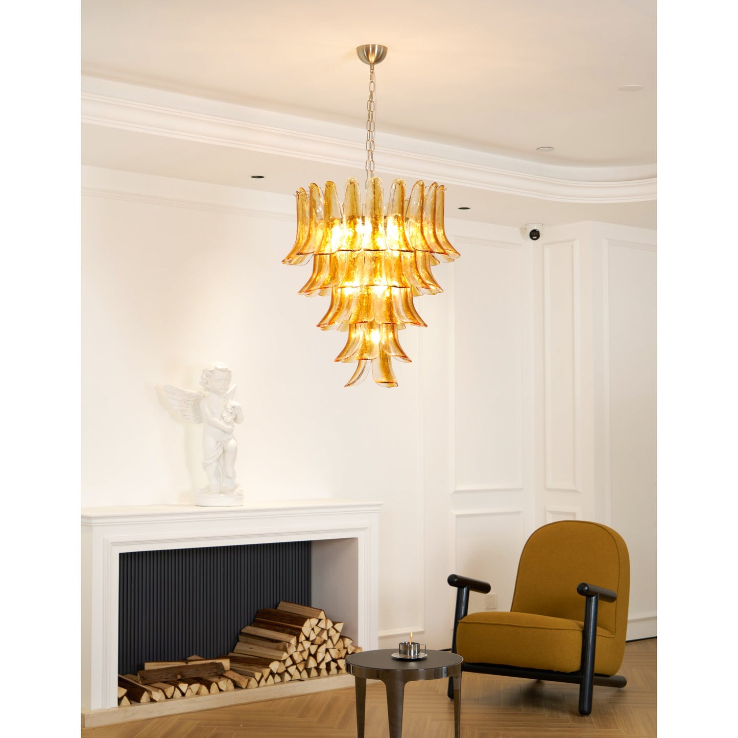 Tiered Petal Glass Chandelier