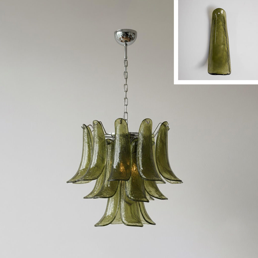 Tiered Petal Glass Chandelier