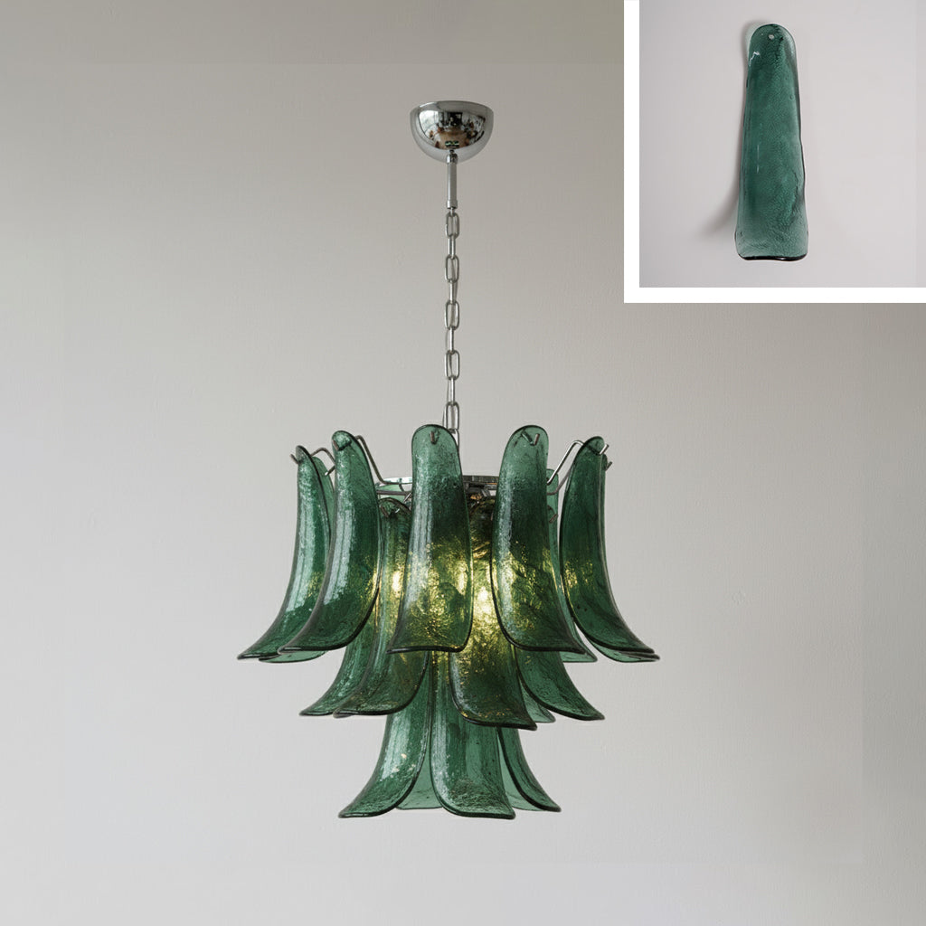Tiered Petal Glass Chandelier