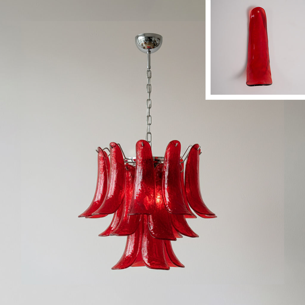 Tiered Petal Glass Chandelier