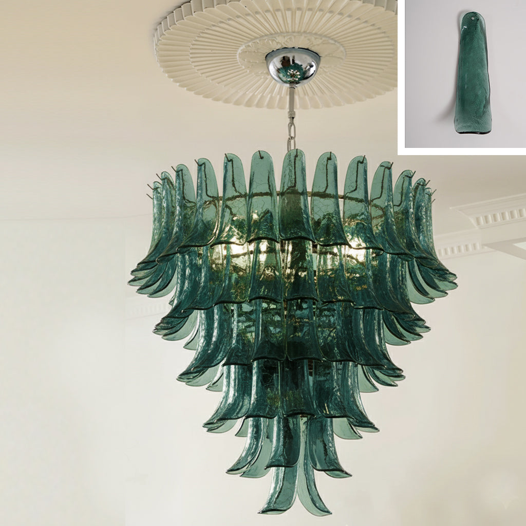 Tiered Petal Glass Chandelier