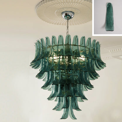 Tiered Petal Glass Chandelier