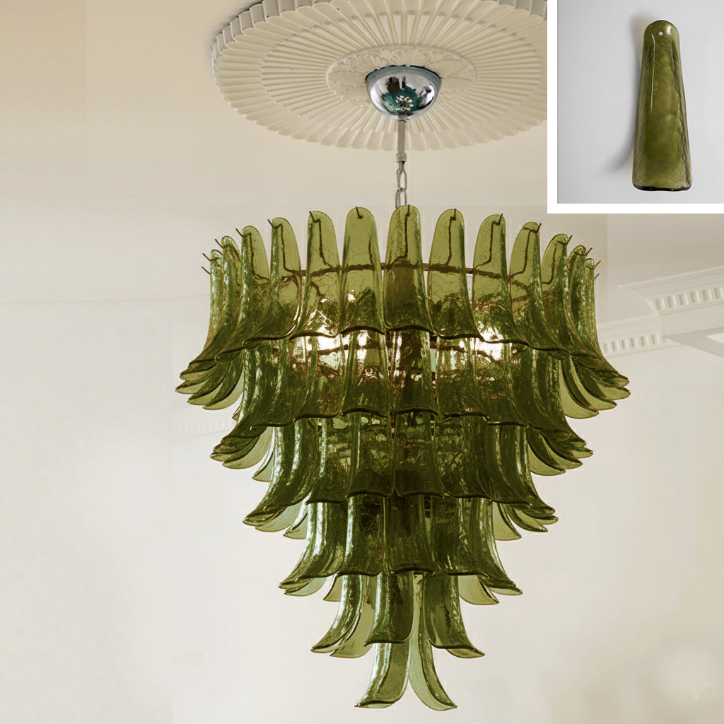 Tiered Petal Glass Chandelier