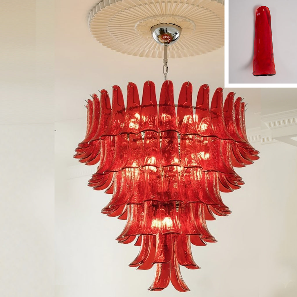 Tiered Petal Glass Chandelier