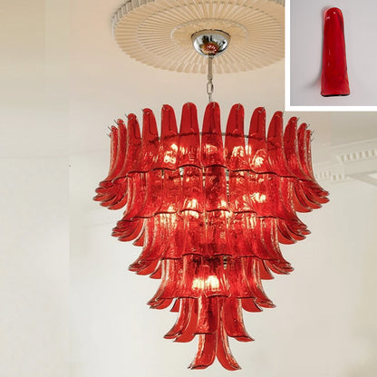 Tiered Petal Glass Chandelier