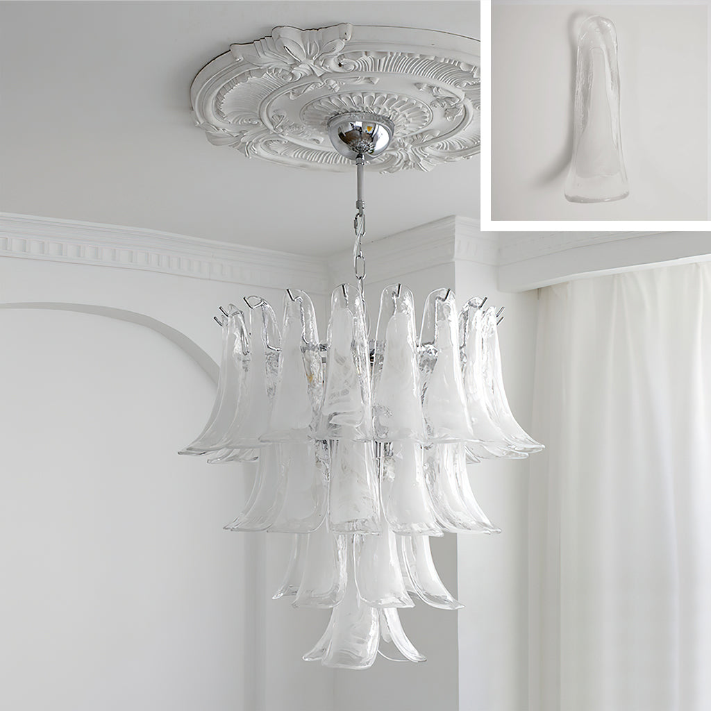 Tiered Petal Glass Chandelier