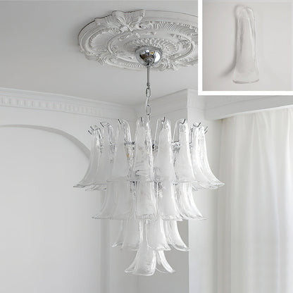 Tiered Petal Glass Chandelier