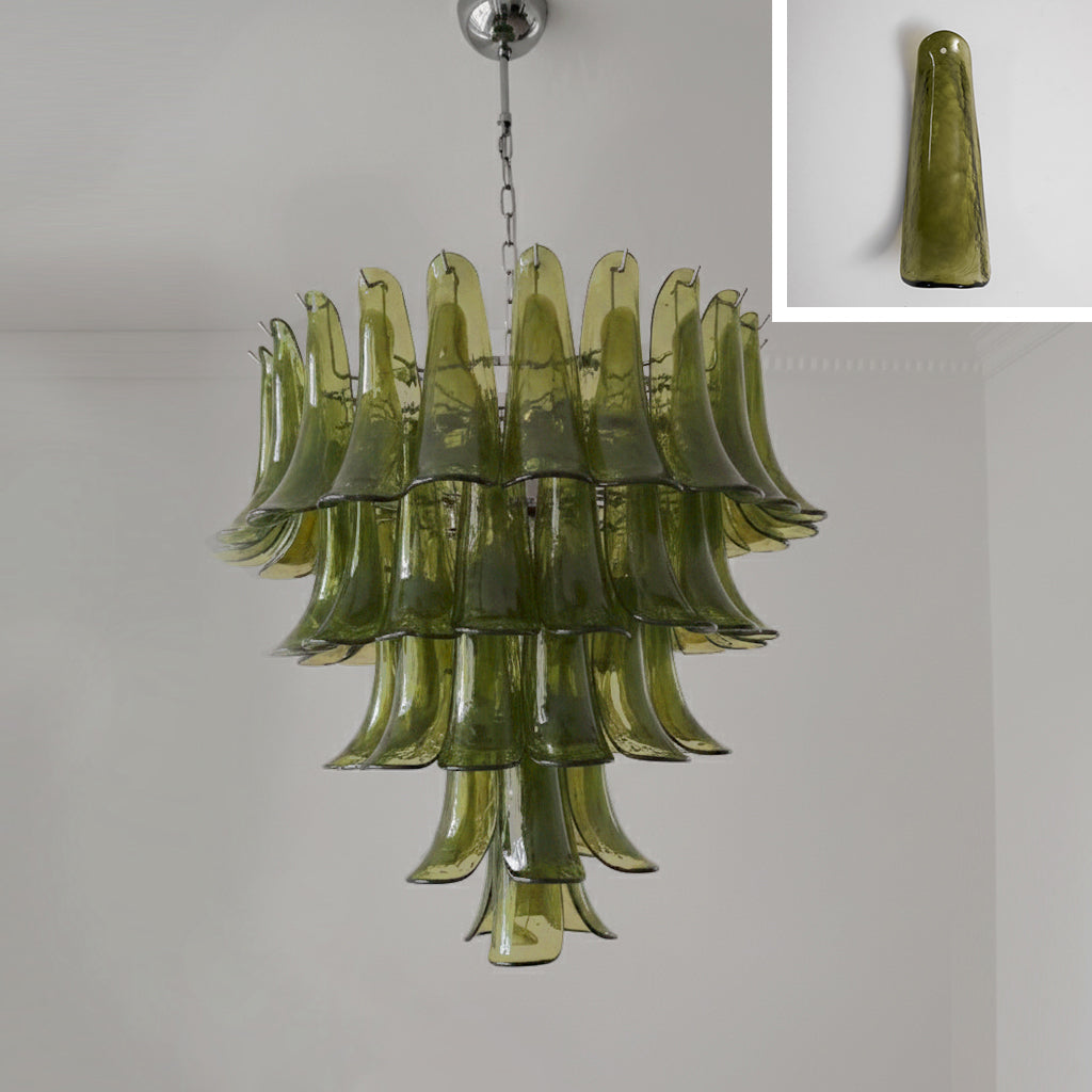 Tiered Petal Glass Chandelier