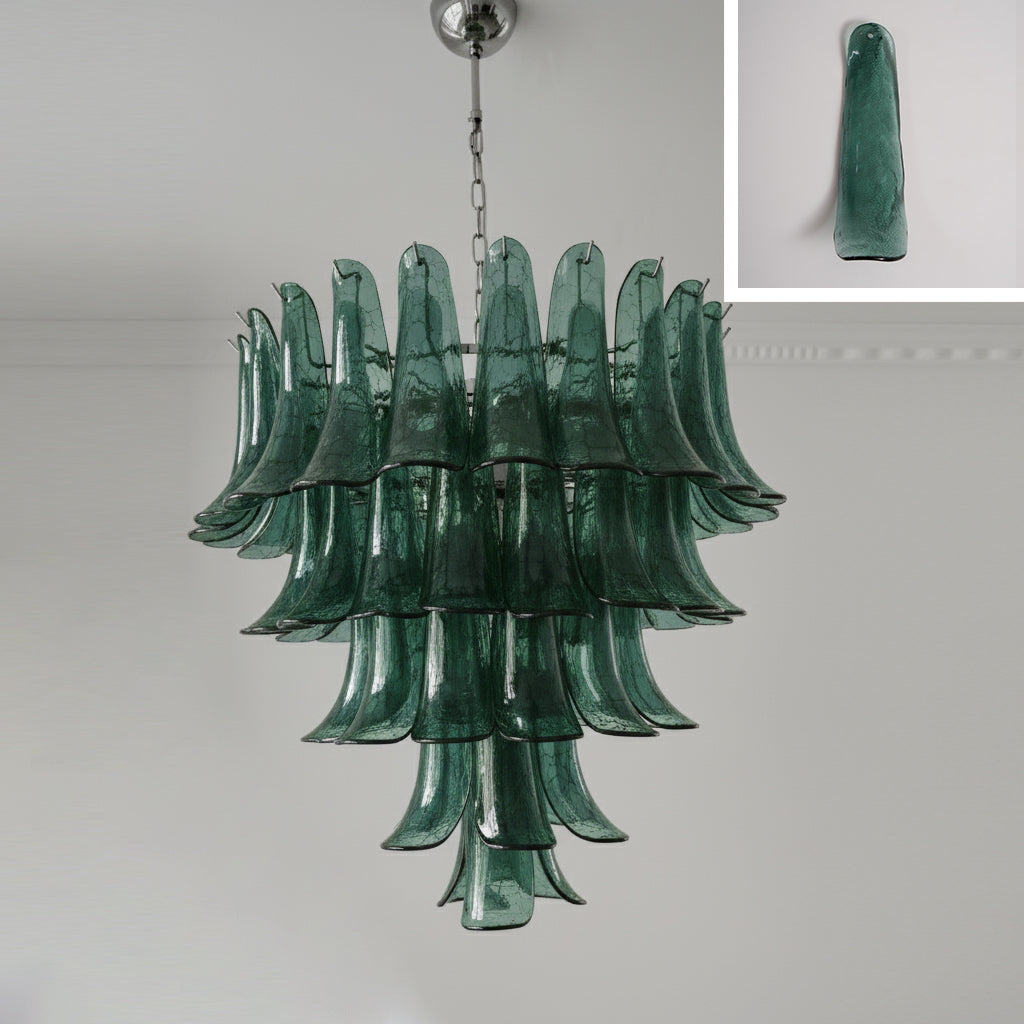 Tiered Petal Glass Chandelier