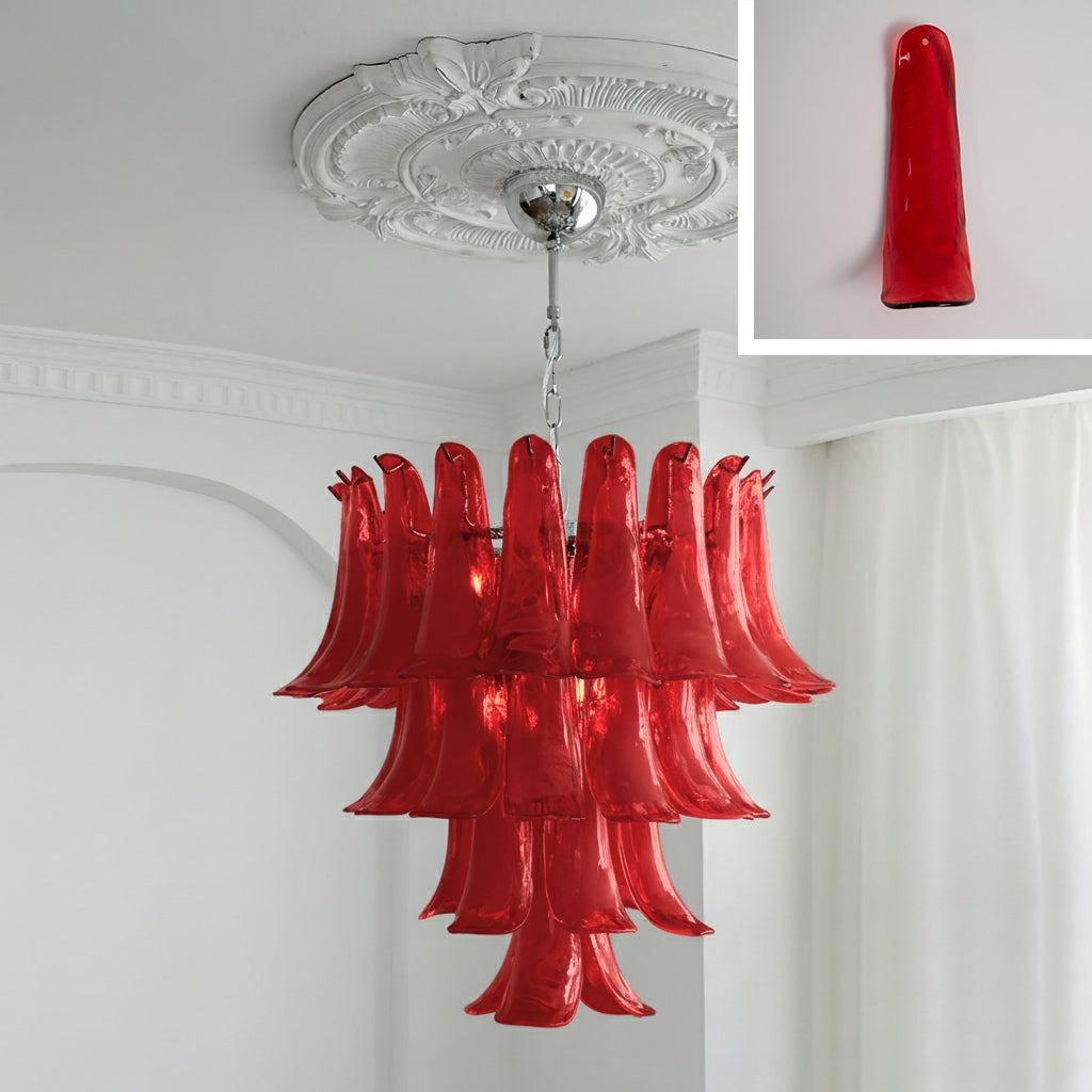 Tiered Petal Glass Chandelier