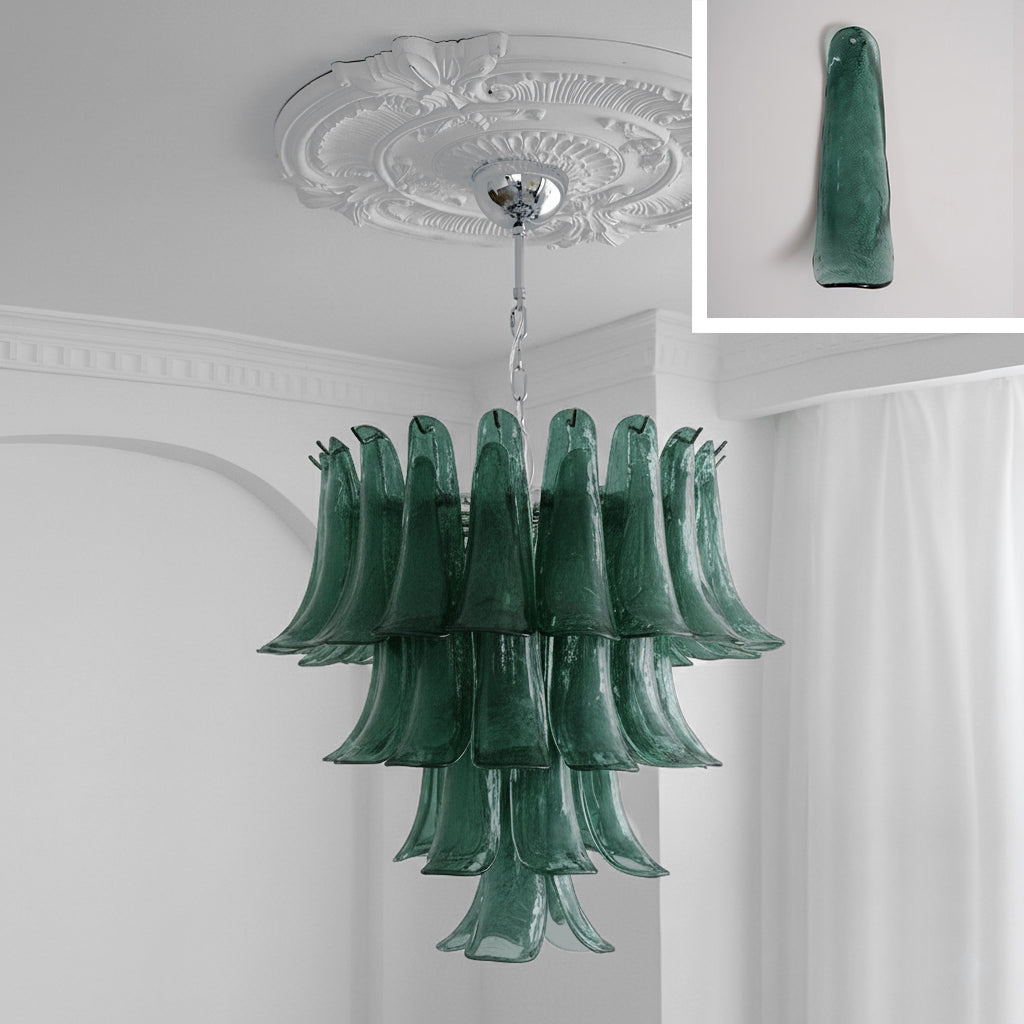 Tiered Petal Glass Chandelier