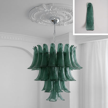 Tiered Petal Glass Chandelier