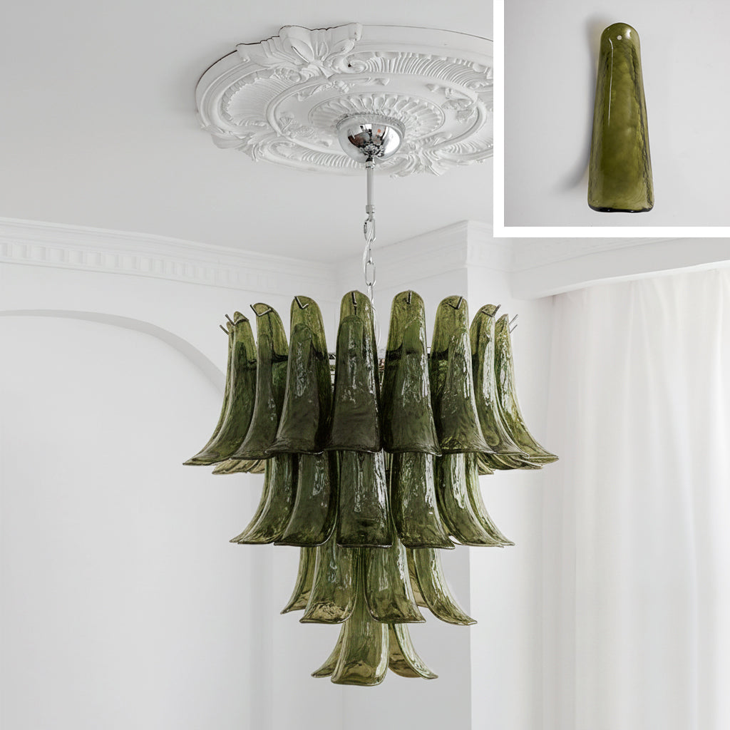 Tiered Petal Glass Chandelier
