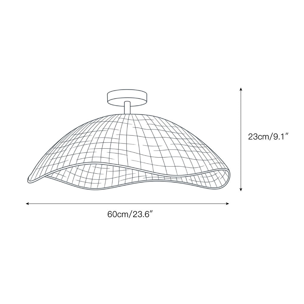 Nana Vermiculate Rattan Flush Mount