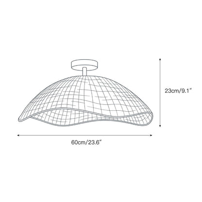 Nana Vermiculate Rattan Flush Mount