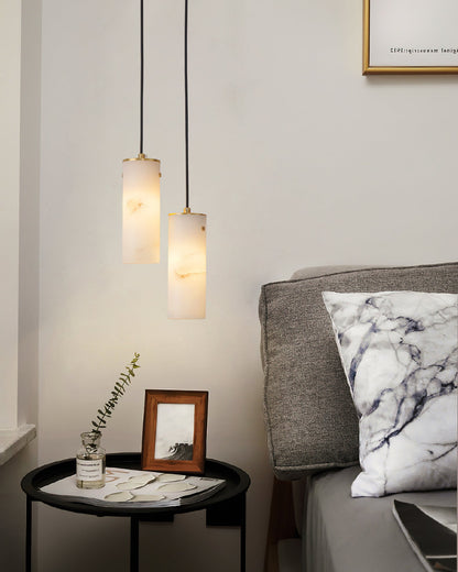 Nula Vertical Alabaster Pendant Light