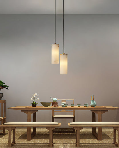 Nula Vertical Alabaster Pendant Light