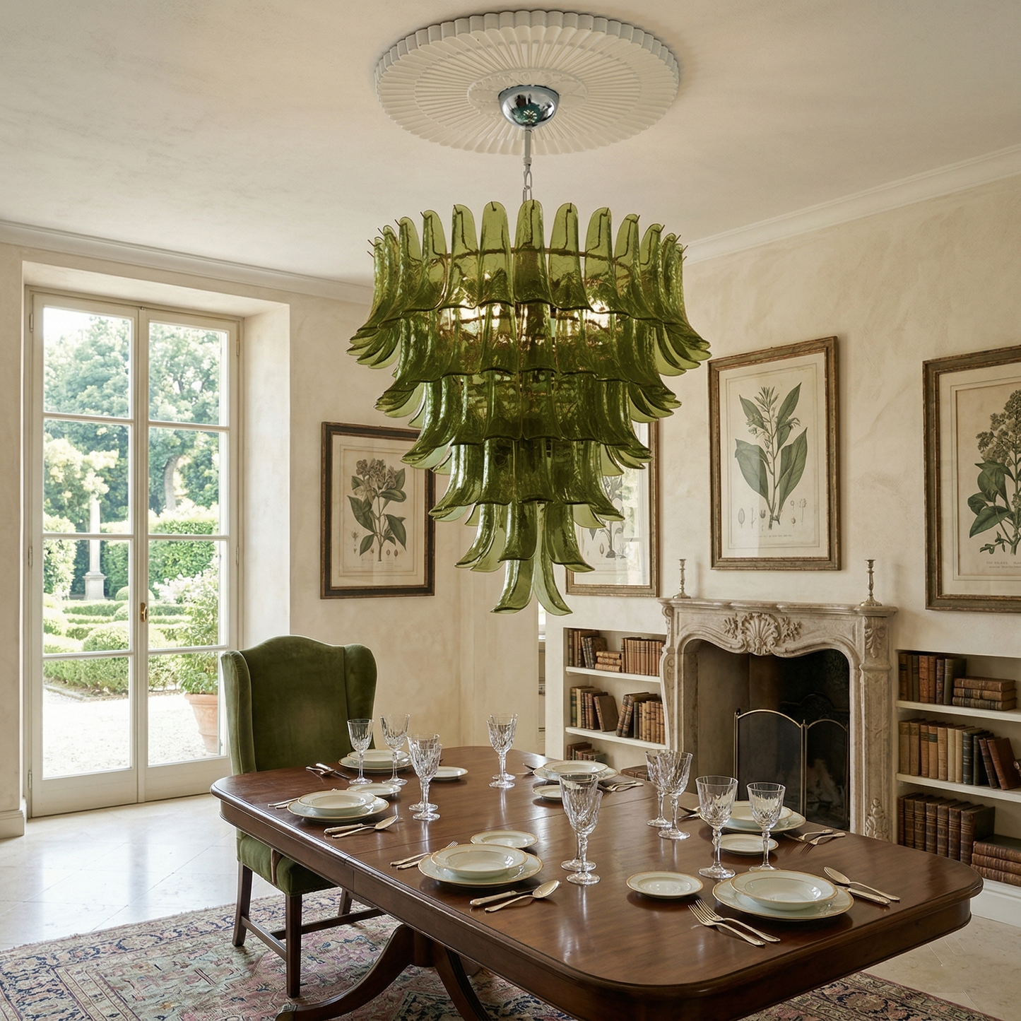 Tiered Petal Glass Chandelier